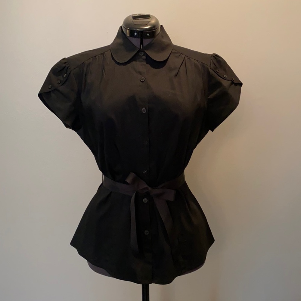 Worthington Cap Sleeve Modern Fit Button Down Top